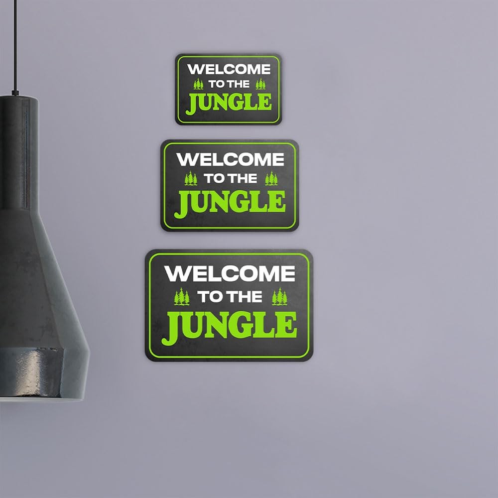 Classic Framed Plus Welcome To The Jungle Door or Wall Sign | Funny Home Decor