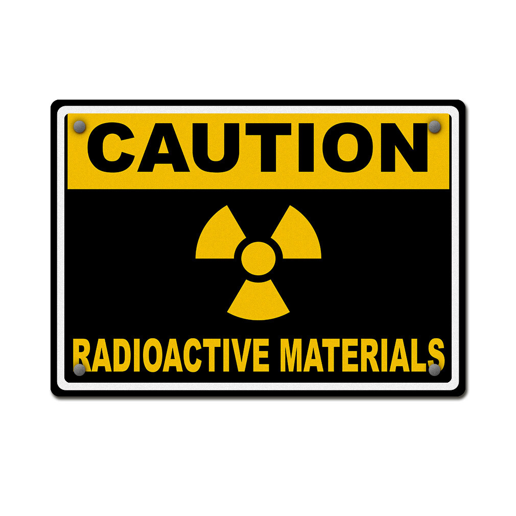 Aluminum Horizontal Metal Sign Caution Radioactive Materials Biohazard