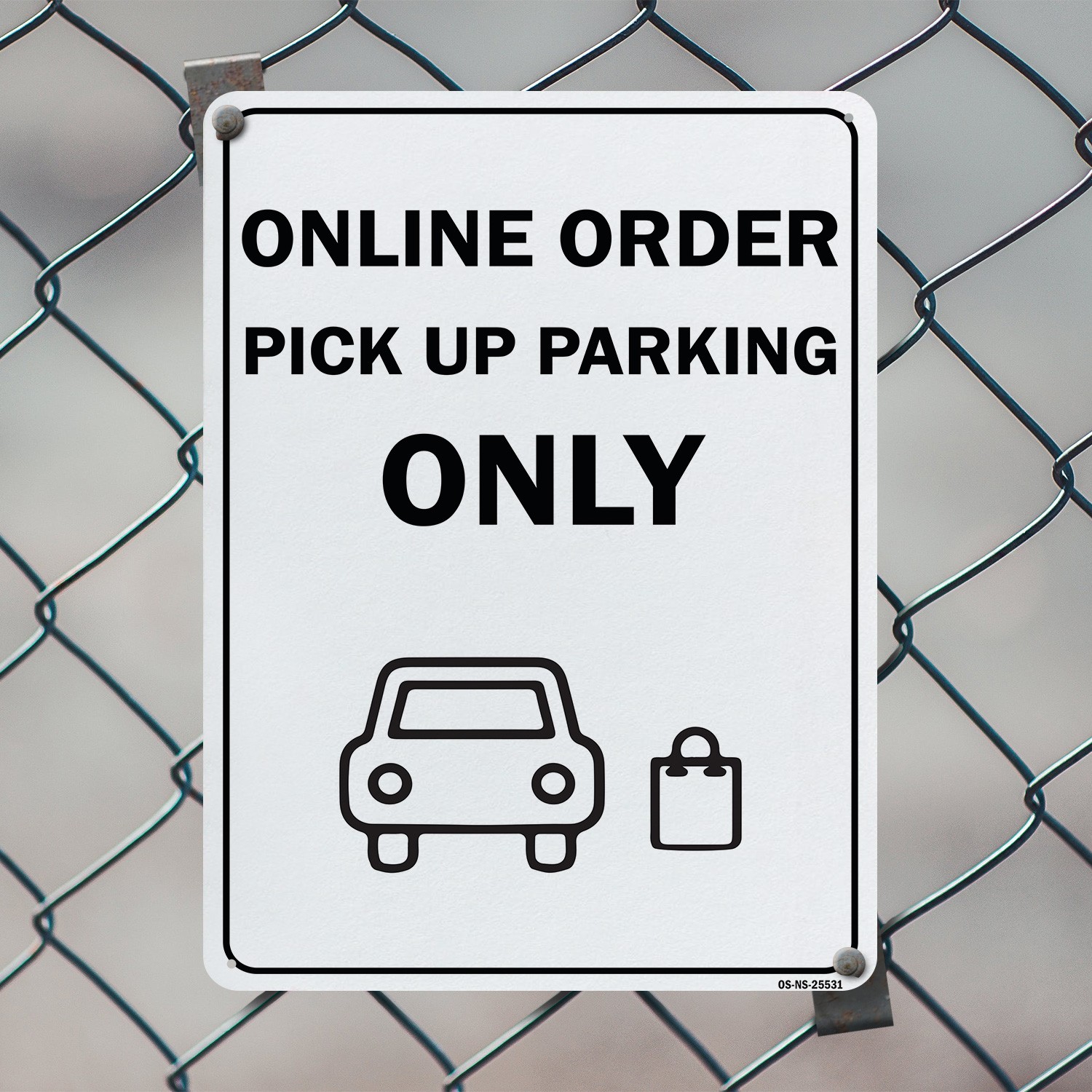 Online Order Pick Up Parking Only Public Safety Sign Or Decal – 5 or 10 Pack