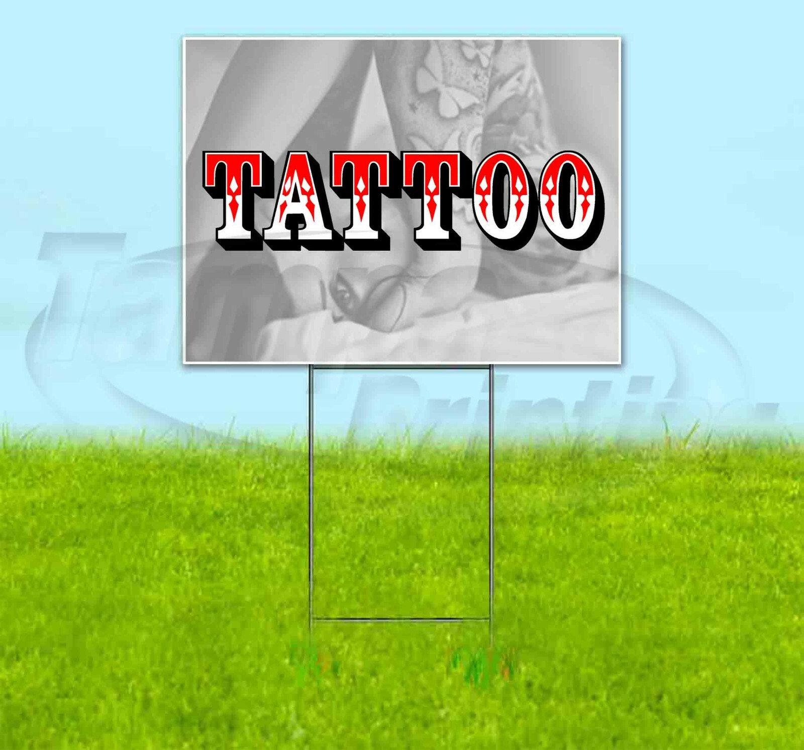 TATTOO 18×24 Yard Sign Corrugated Plastic Bandit Lawn Business USA