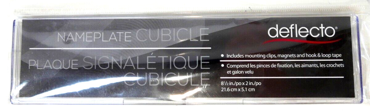Deflecto Nameplate Cubicle Sign Plaque 8.5&Prime; x 2&Prime; + Mounting Supplies – NEW!