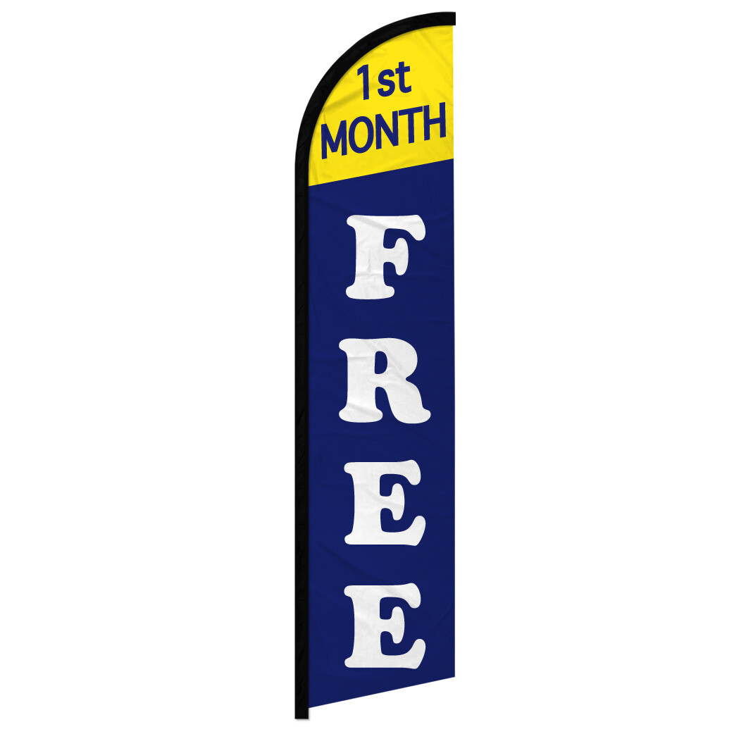 1st Month Free Windless Swooper Flag Real Estate