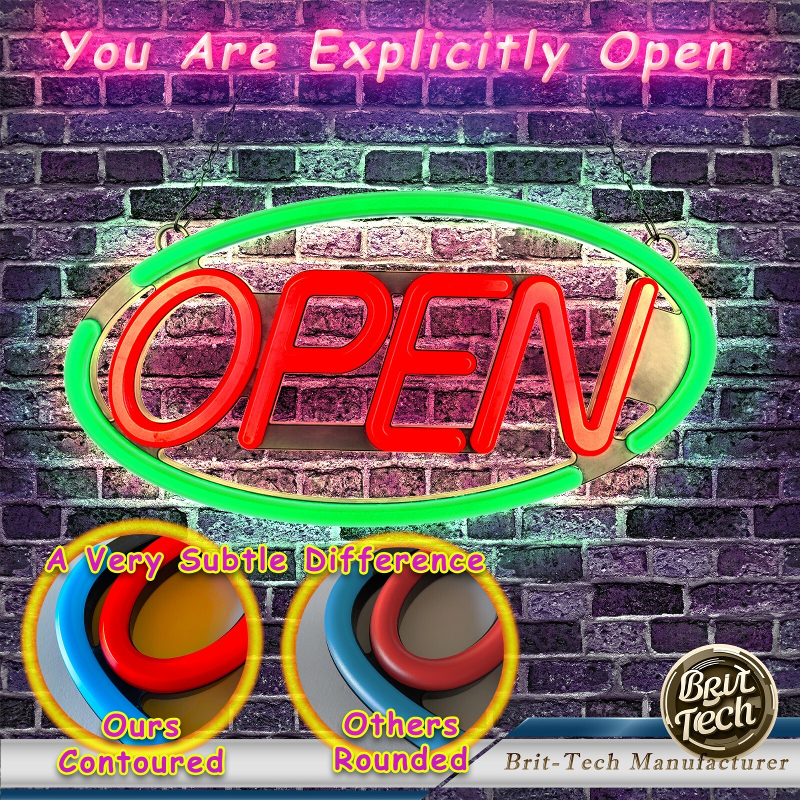 Large LED Open Sign 24&Prime; Neon Bright Light for Business Restaurant Bar Store Shop