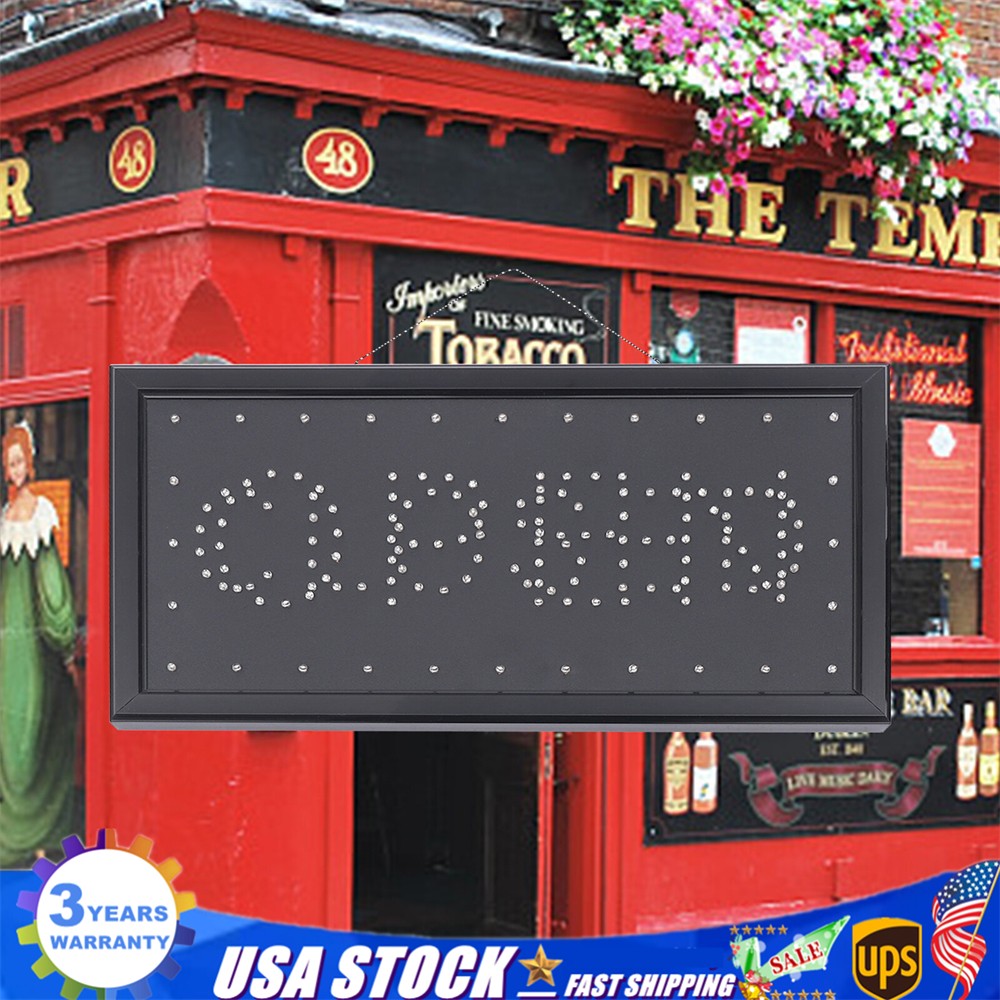 Open/Closed LED Sign Light Store Shop Business Sign Display Shop Bar Neon Lamp