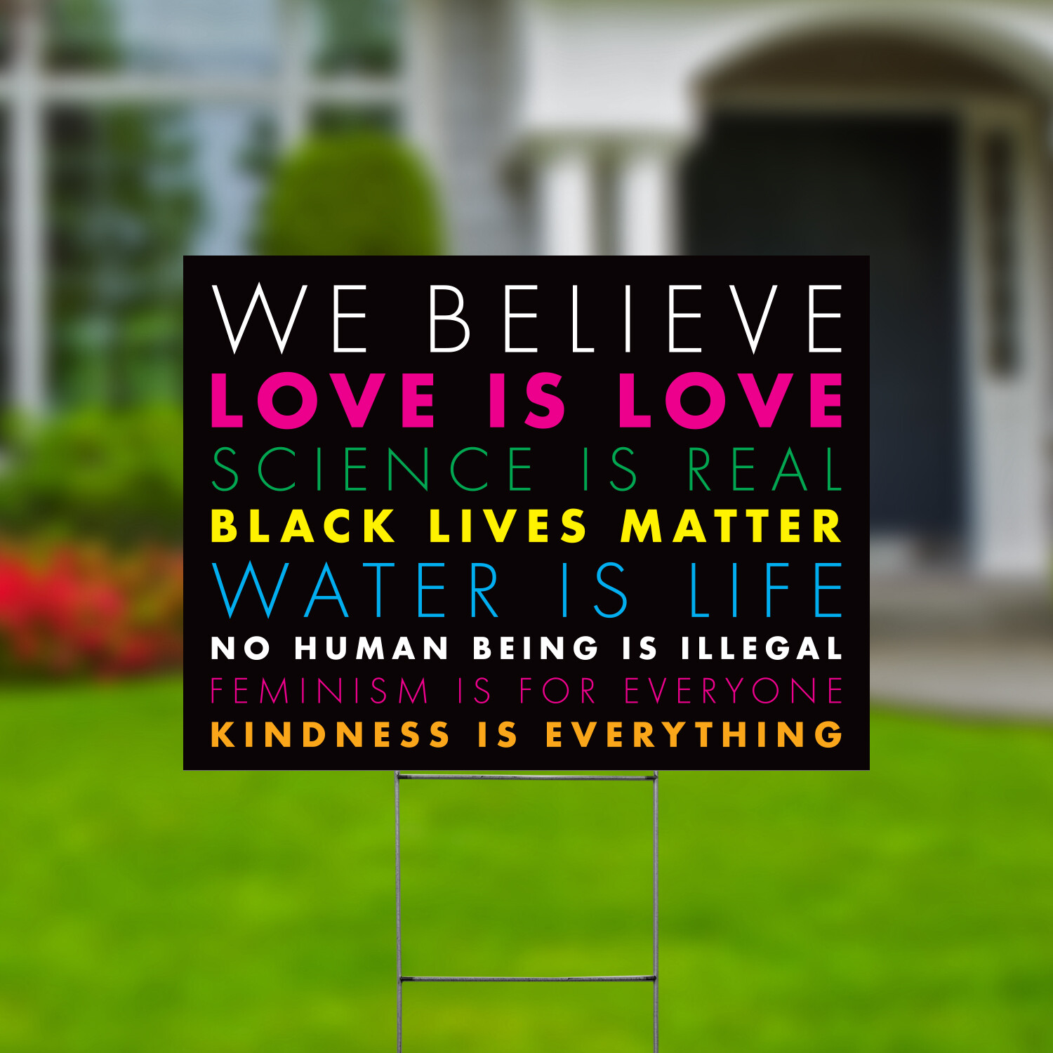 We Believe Black Lives Matter Yard Signs Double Side 24×18&Prime; + H Stakes Colorful