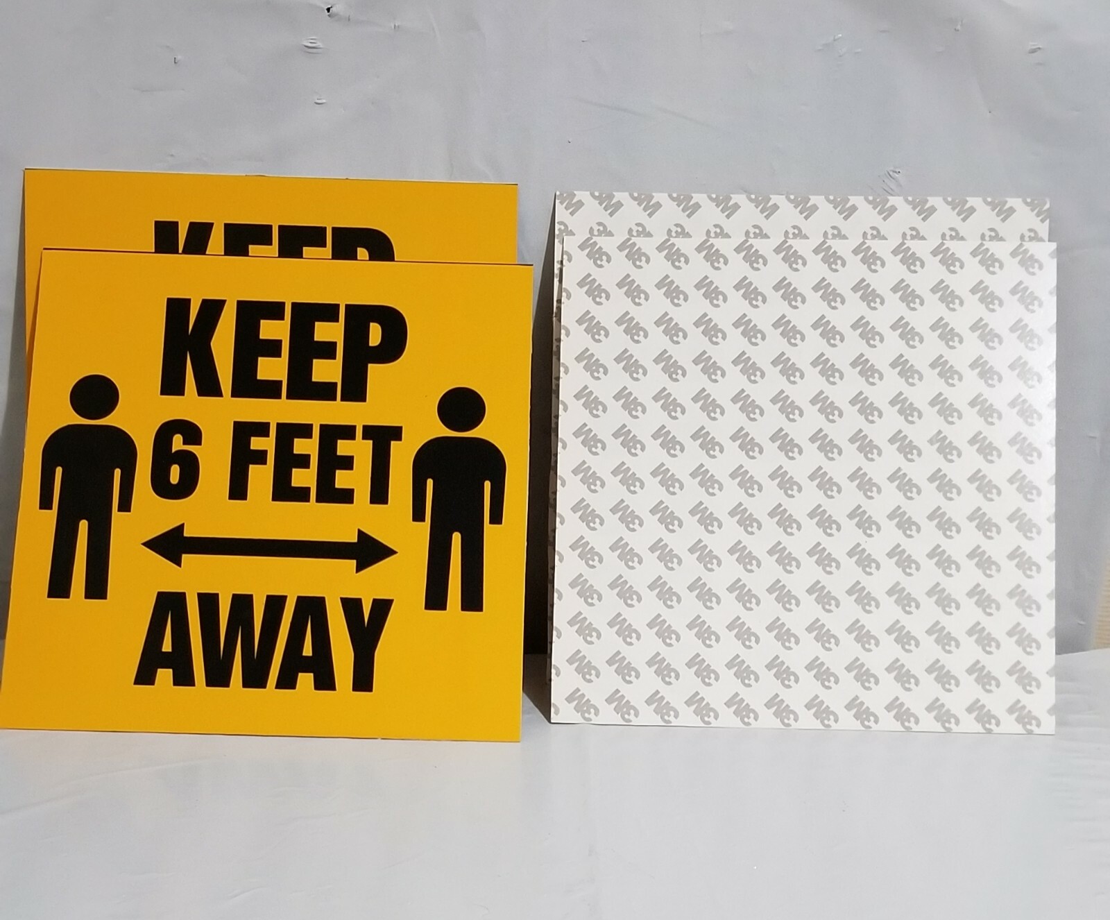 4 Pk Social Distancing Keep 6 Feet Away Office Lobby Wall Sign Notice Yellow 8&Prime;