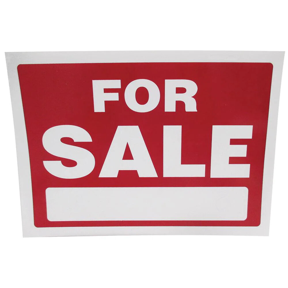 For Sale Sign 8 x 12 Inch – 2 Count, White and Red