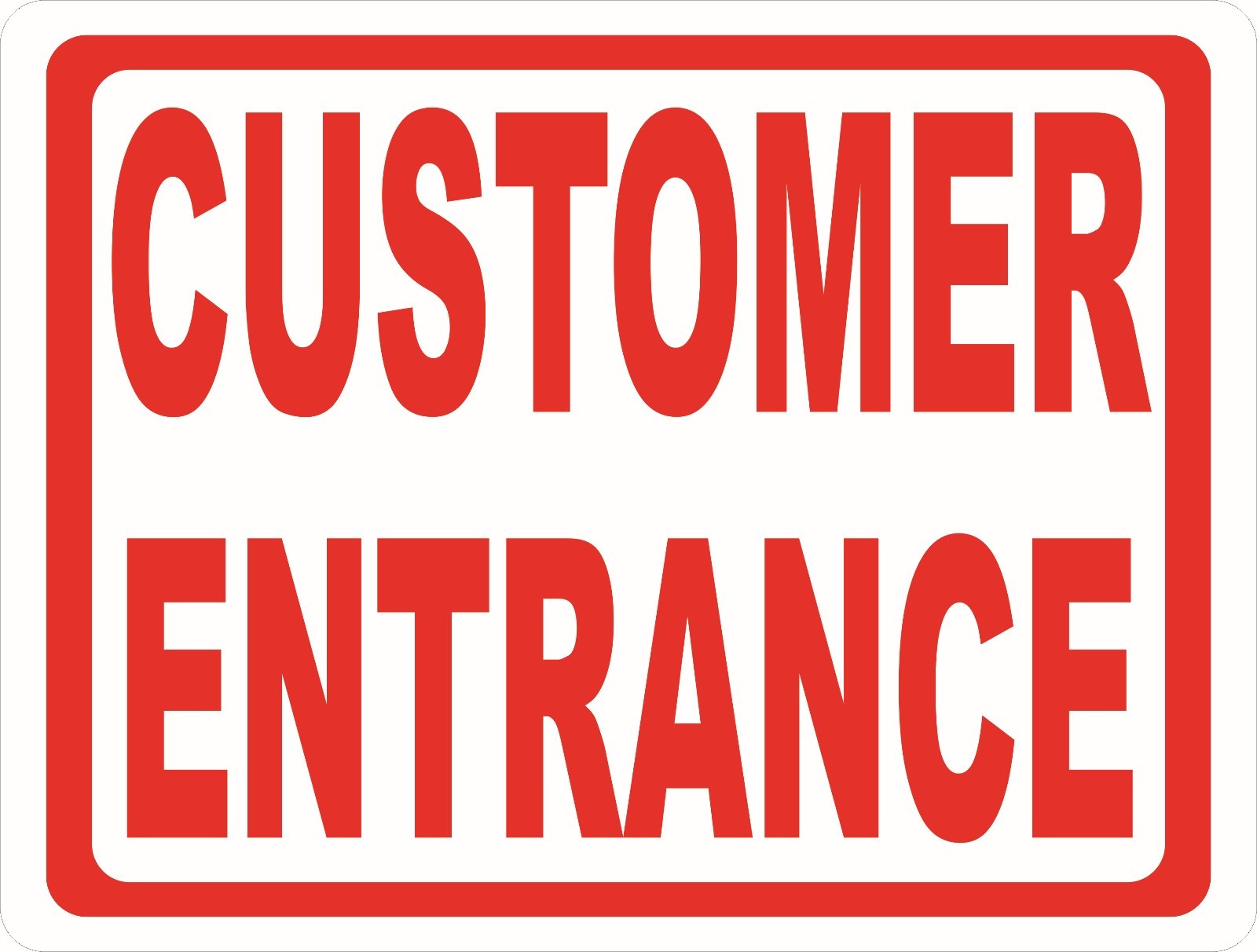 Customer Entrance Sign w/ Directional Arrow. Size Options. Entry Point Direction