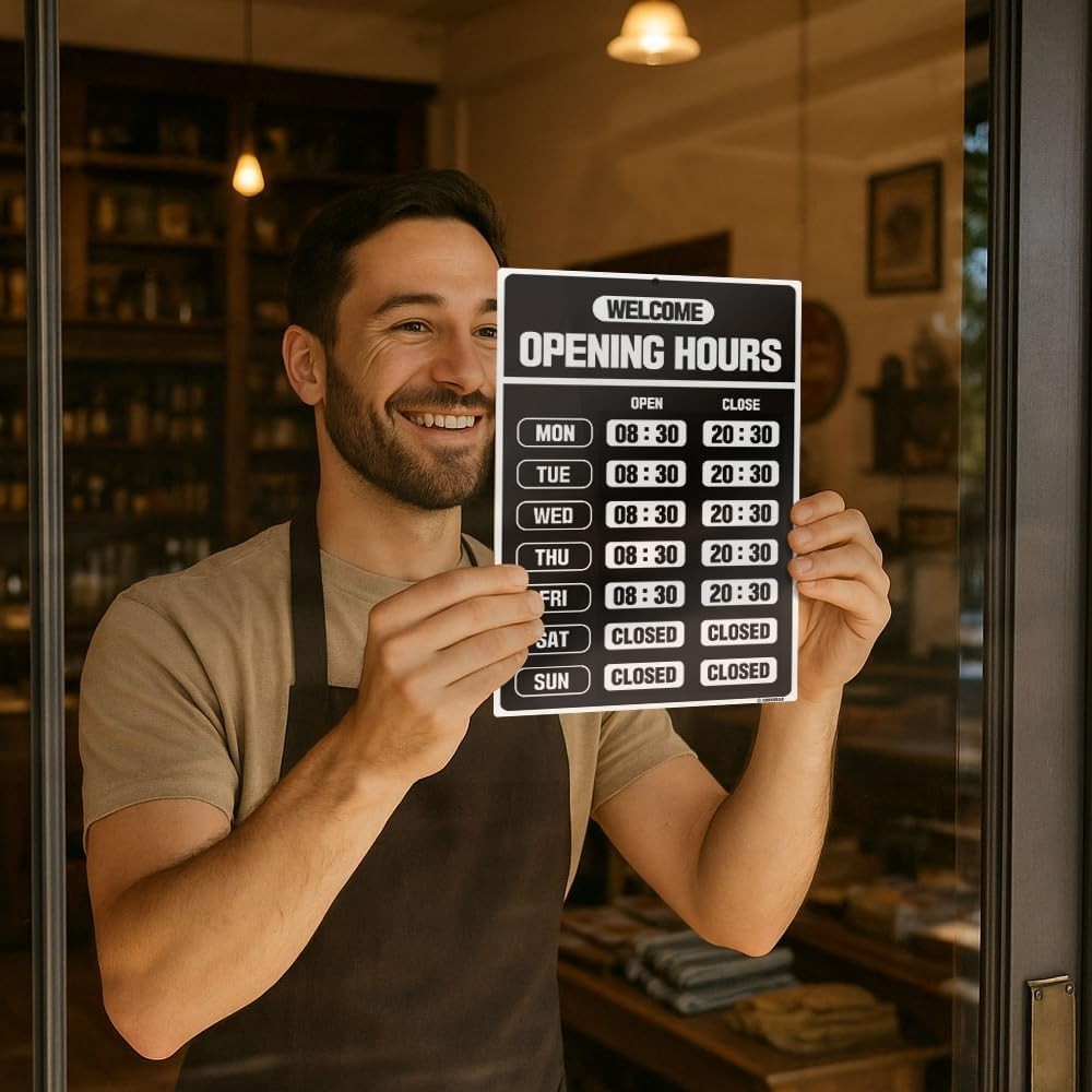 Weatherproof Colorful Business Hours Sign – Customizable & Durable 7.9&Prime; x 11.9&Prime;