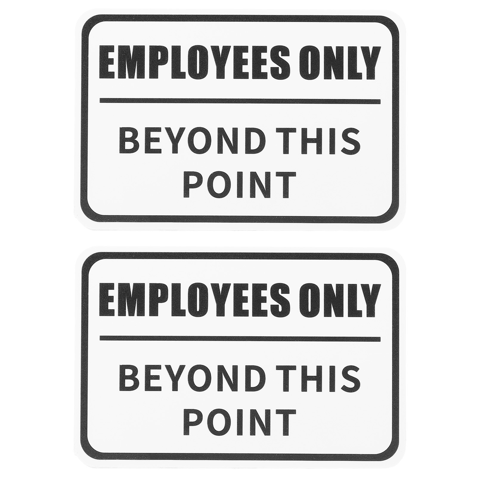 Employees Only Sign, 2 Pack 6×4 Inch Plastic Adhesive Office Door Signs White