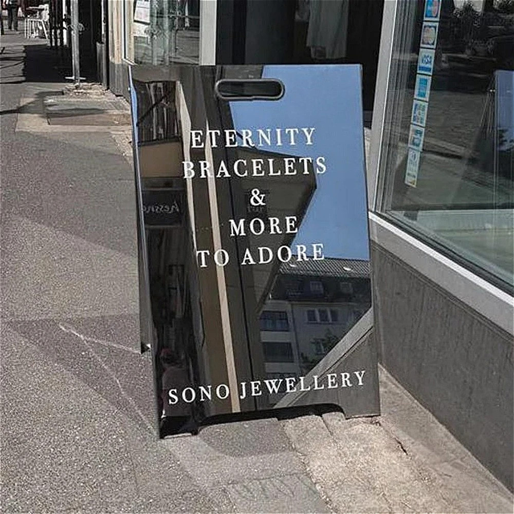 Metal A-Frame Sidewalk Sign Frame Sign Pavement Sign for Cafes Barbershop