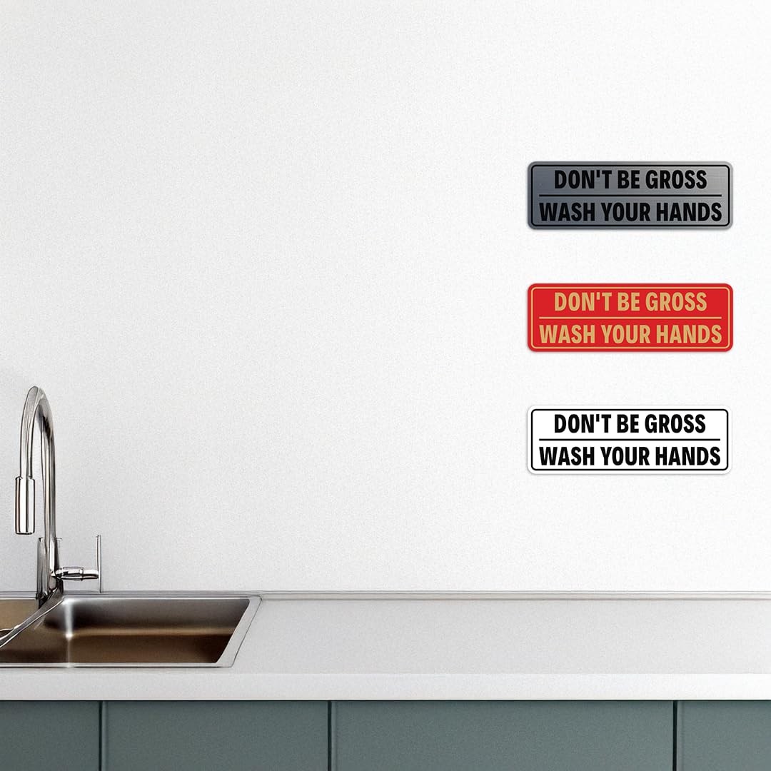 Standard Don&rsquo;t Be Gross | Wash Your 2 x 6&Prime; – Small (1 Pack), Black / Silver