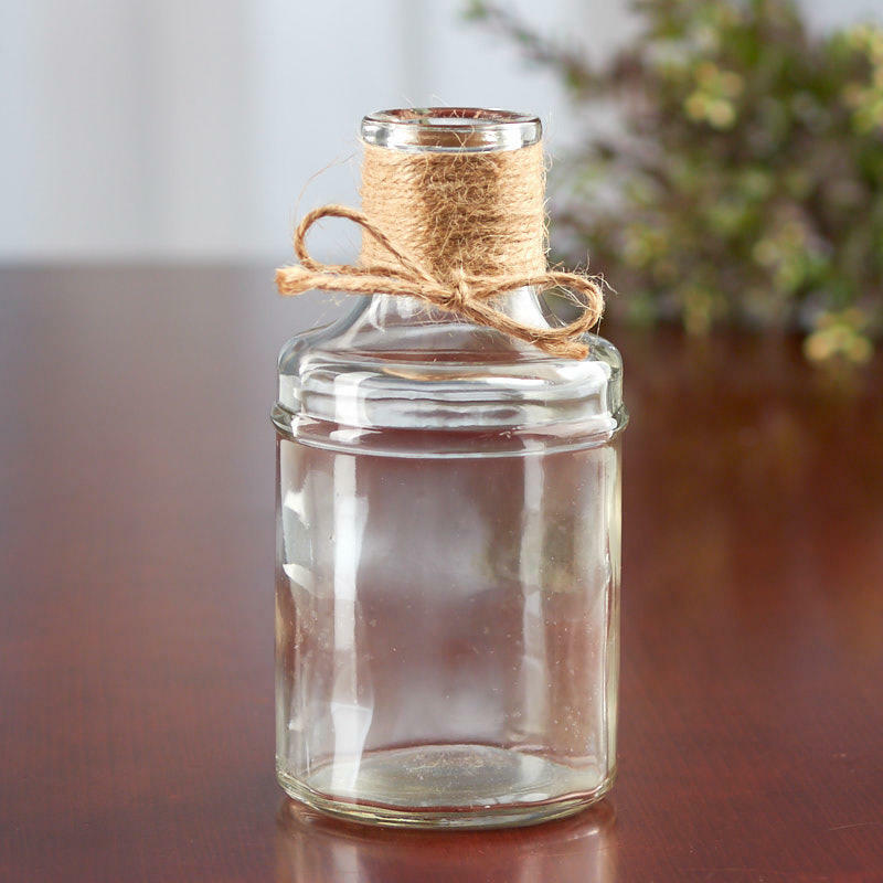 Jute Embellished Glass Apothecary Bottle | 3 Pieces