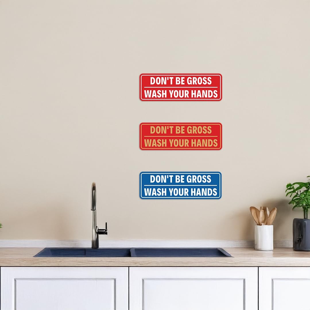 Standard Don&rsquo;t Be Gross | Wash Your 2 x 6&Prime; – Small (1 Pack), Black / Silver