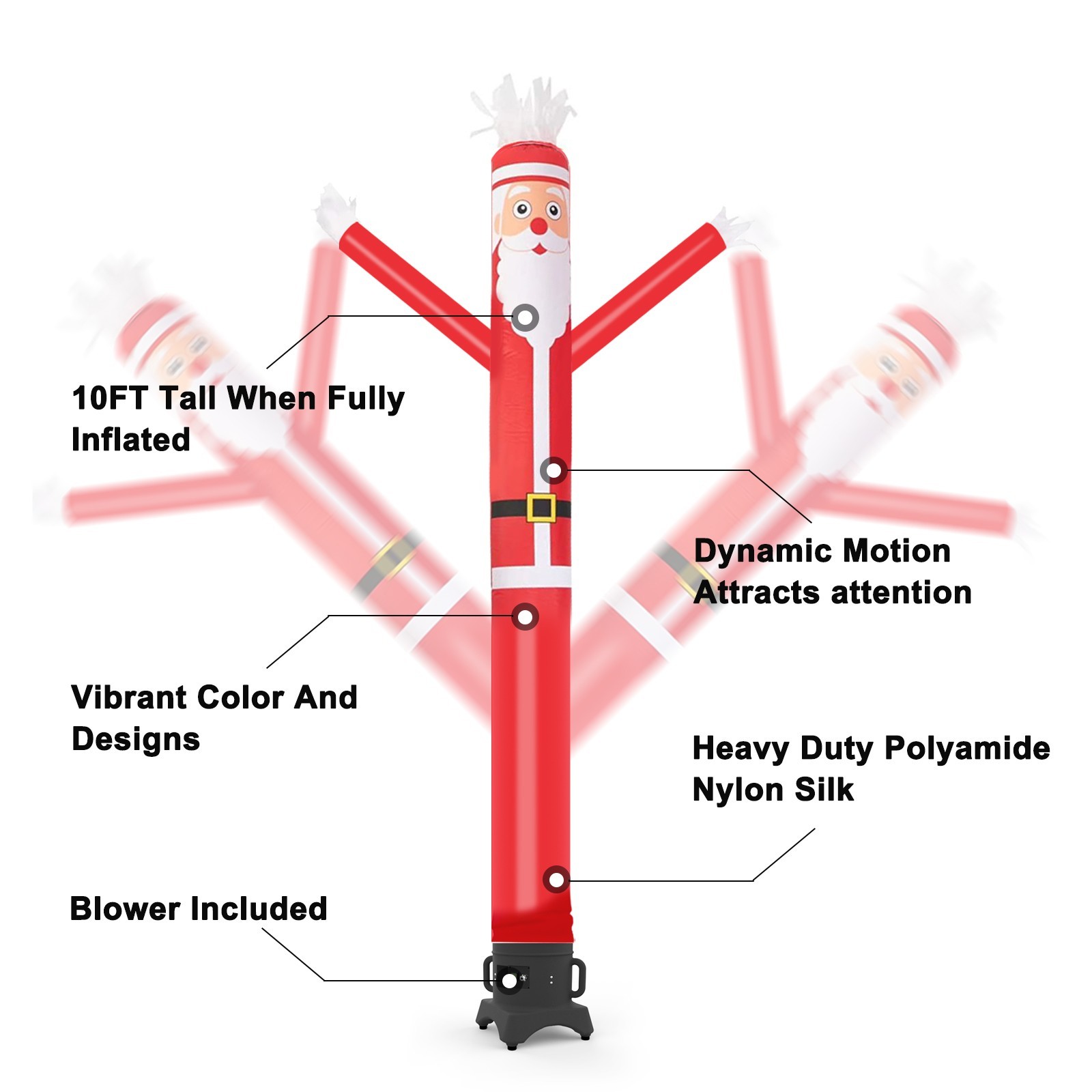 Mounto 10ft Inflatable Christmas Dancer With Blower – Holiday Motion Display