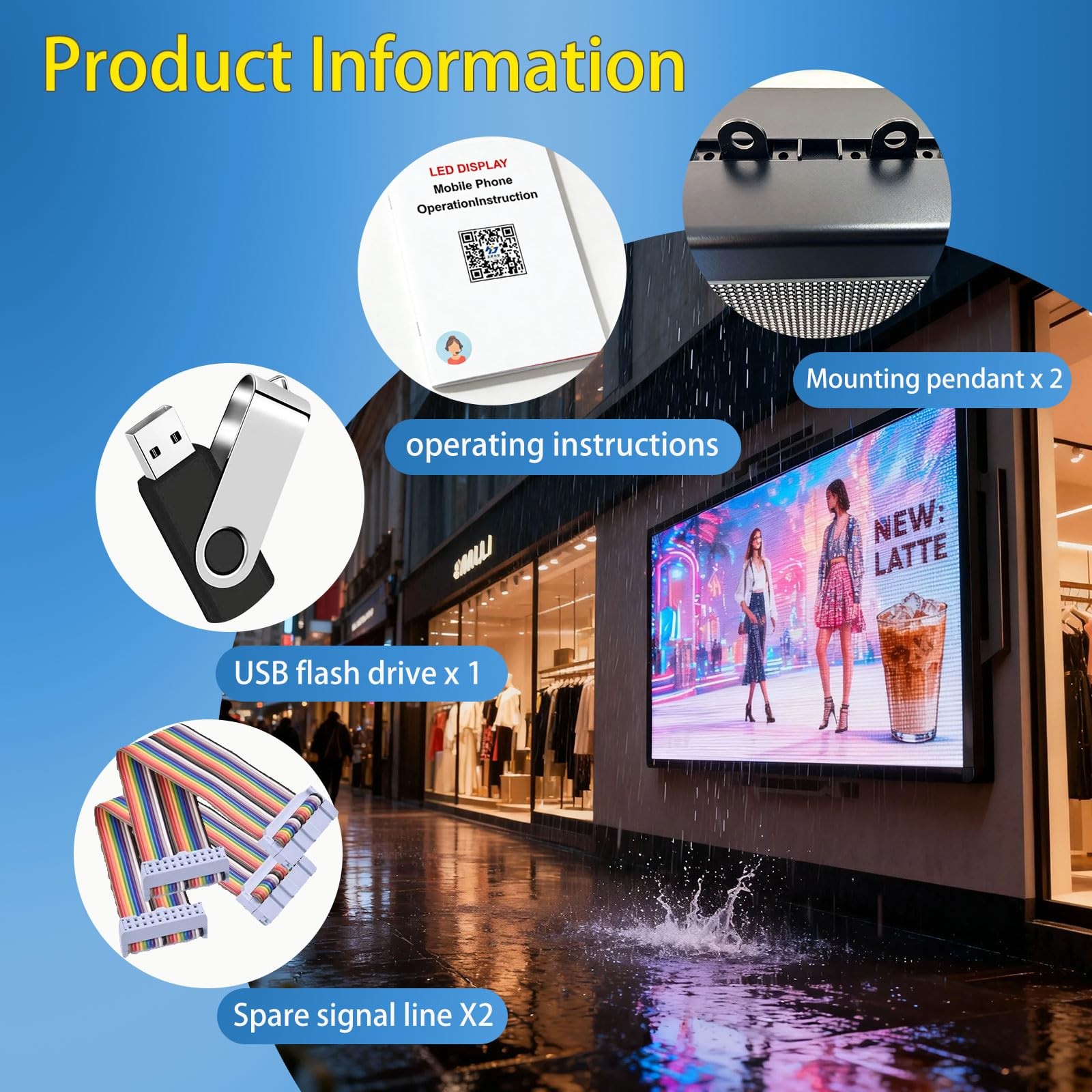 P3 Programmable Scrolling Custom Led Sign Outdoor Digital For Business Display