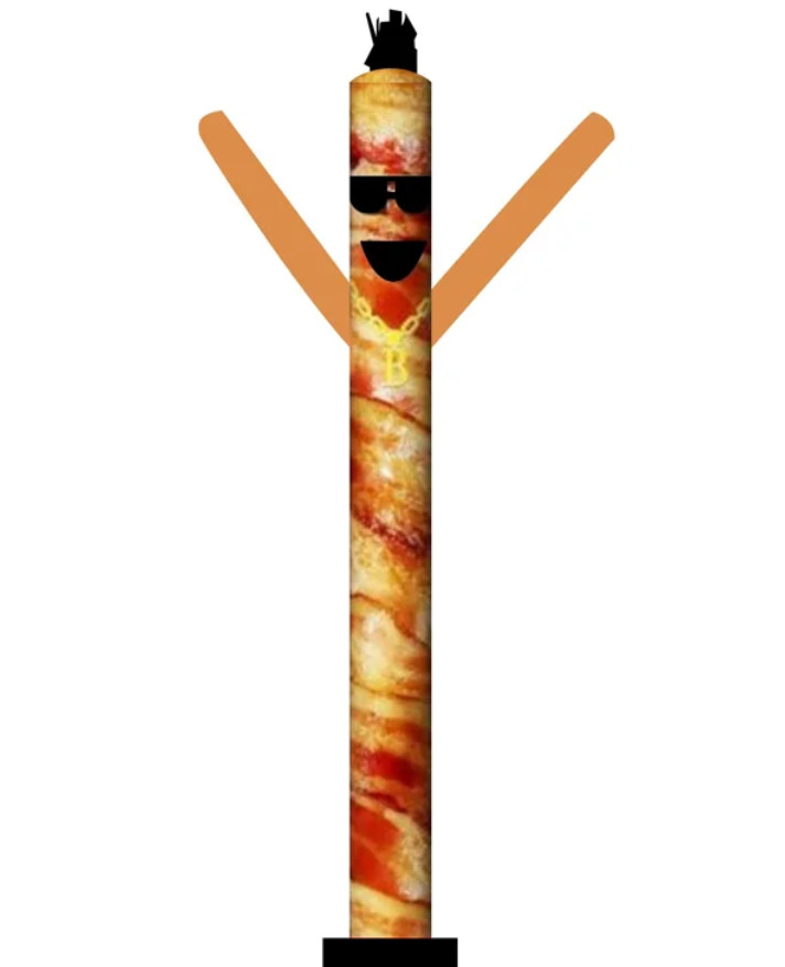20ft Tall Bacon Air Dancer Inflatable Tube Men (Blower Sold Separately)