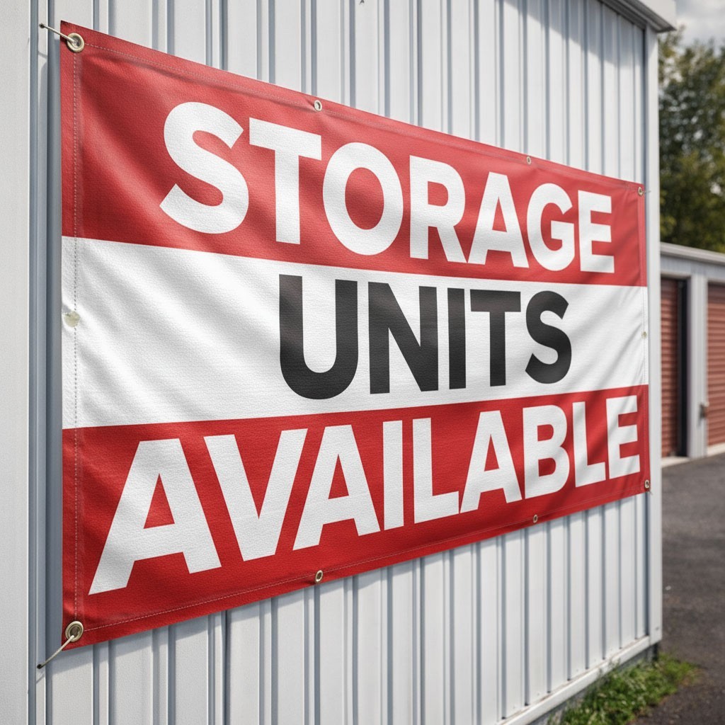 3×6 Ft Storage Units Available Banner, Waterproof Vinyl Business Banner