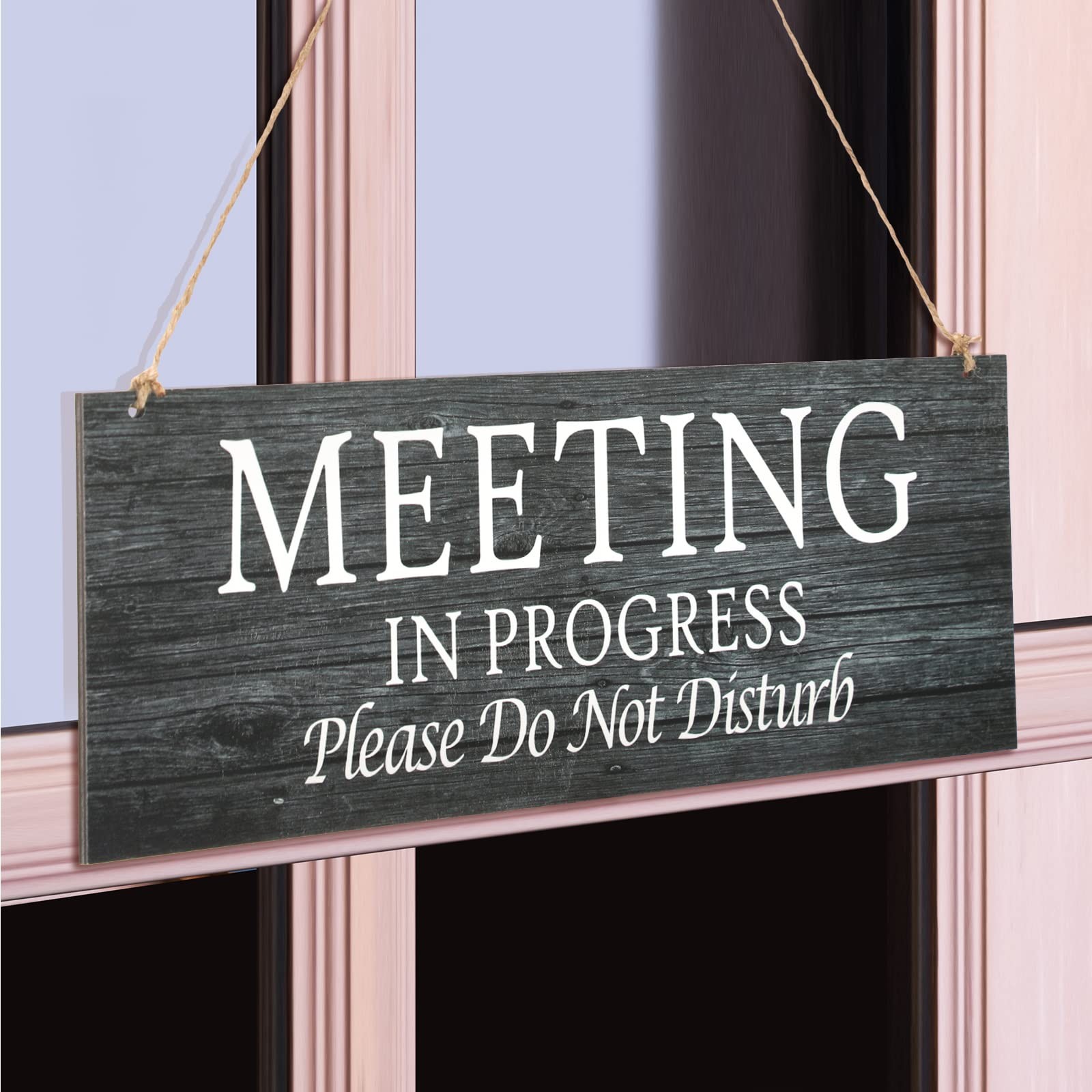 1 Piece in a Meeting Sign for Office Cubicle Door, Double-side Meeting in Pro…