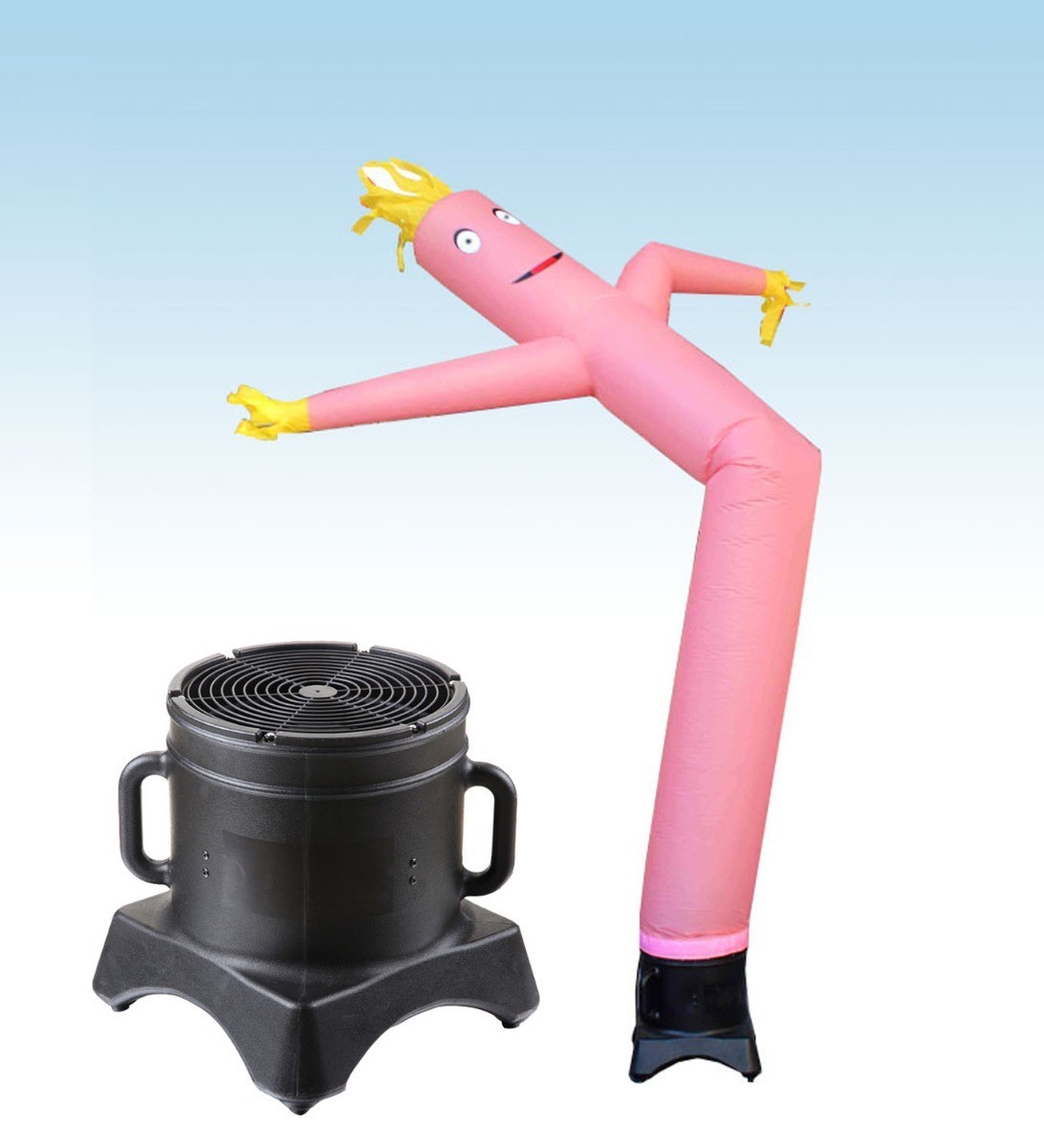 Advertising Inflatable Tube Man 12ft Pink Blow Up Wavy Flailing with Blower