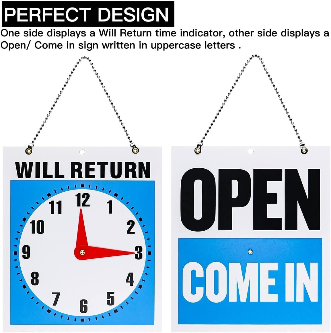 1Pcs Double- Sided Come in/Open/Will Return Sign with Clock Hands, Open and C…