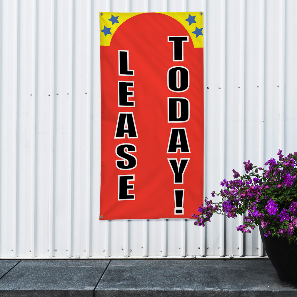 Vertical Vinyl Banner Multiple Sizes Lease Today! Business Outdoor