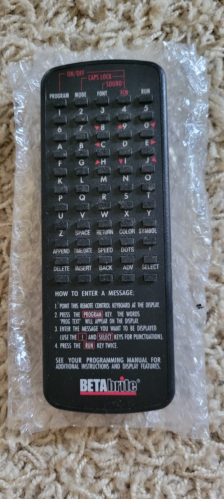BetaBrite Programmable LED Scrolling Sign Beta Brite w/Remote – Works – 26&Prime;