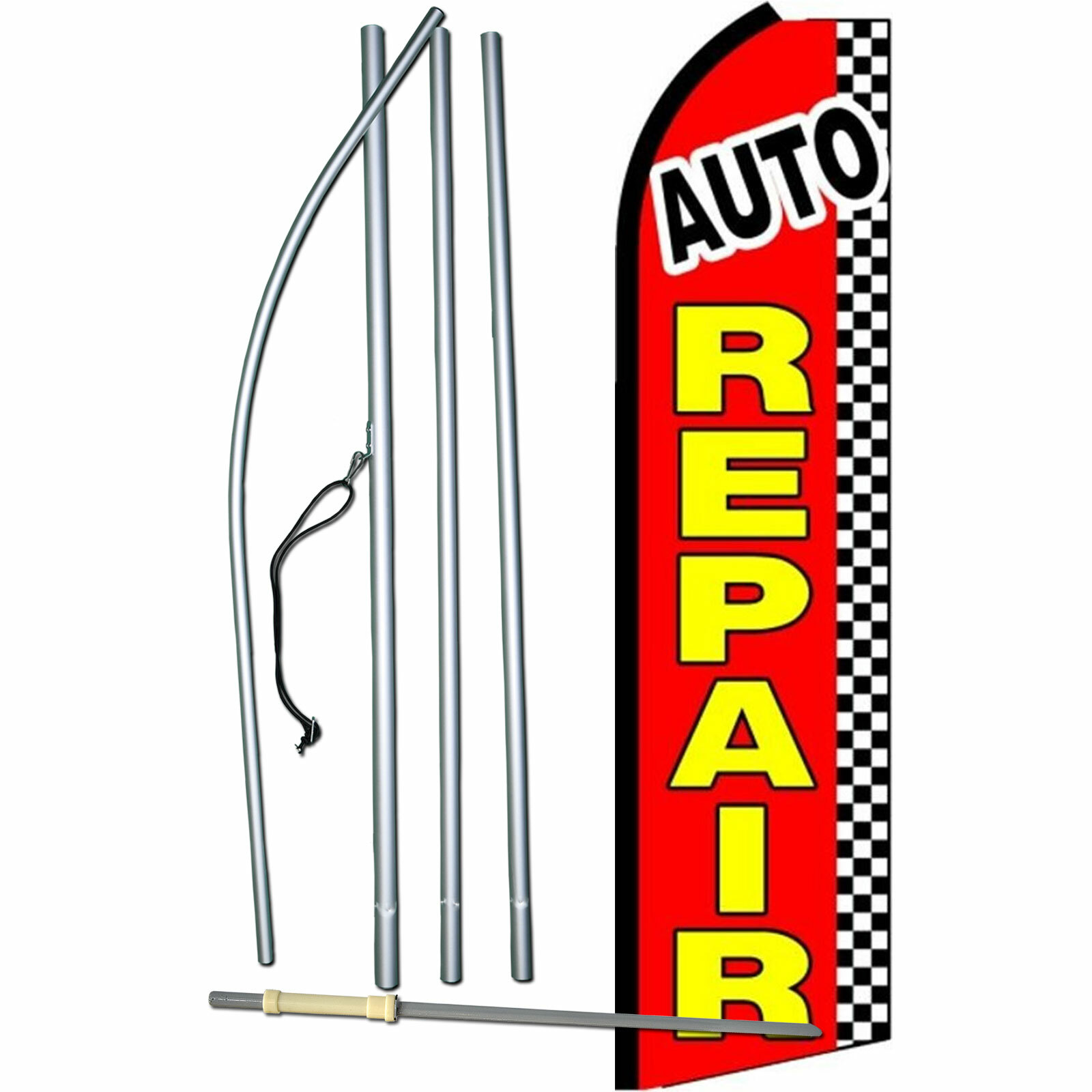Auto Repair Flag Flutter Feather Banner Swooper Advertising Bundle COMPLETE Kit
