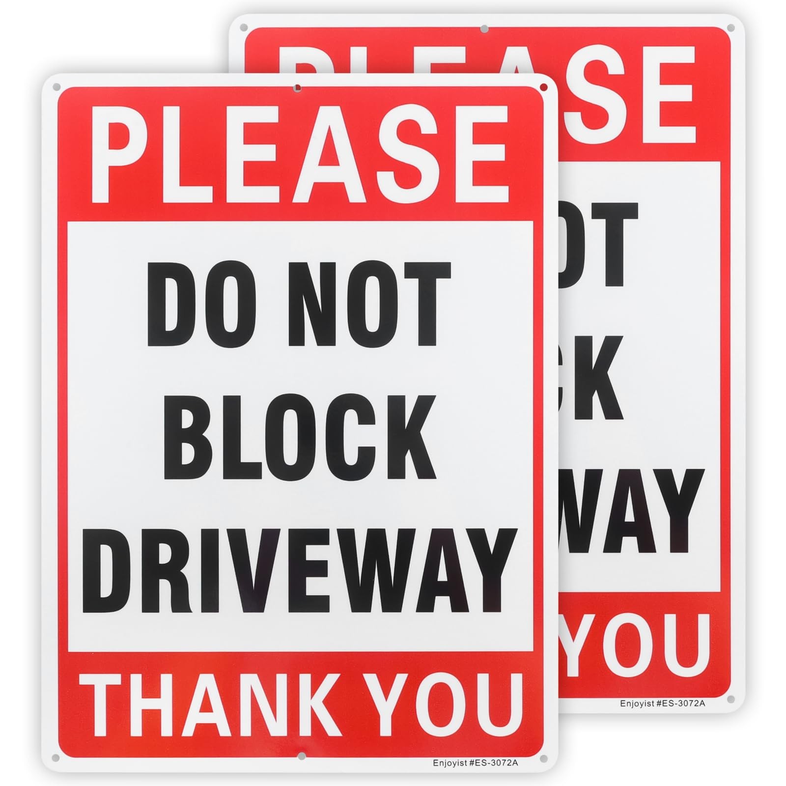 Please Do Not Block Driveway Signs 14×10 Inch Rust Free Aluminum Metal 2 PCS