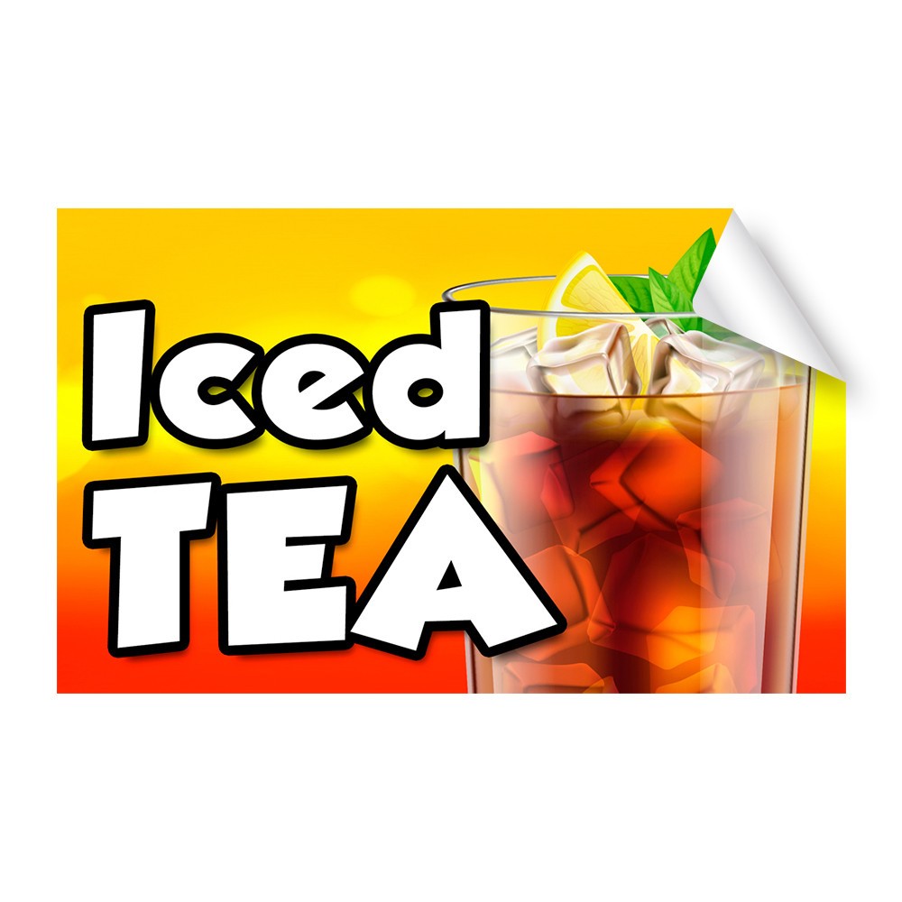 Iced Tea Food Cart Truck Removable Decal (13×8 inches)