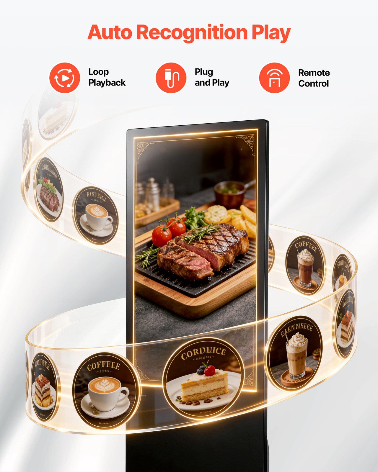 VEVOR 43 in Indoor Digital Signage Floor Standing Advertising Display Kiosk LCD