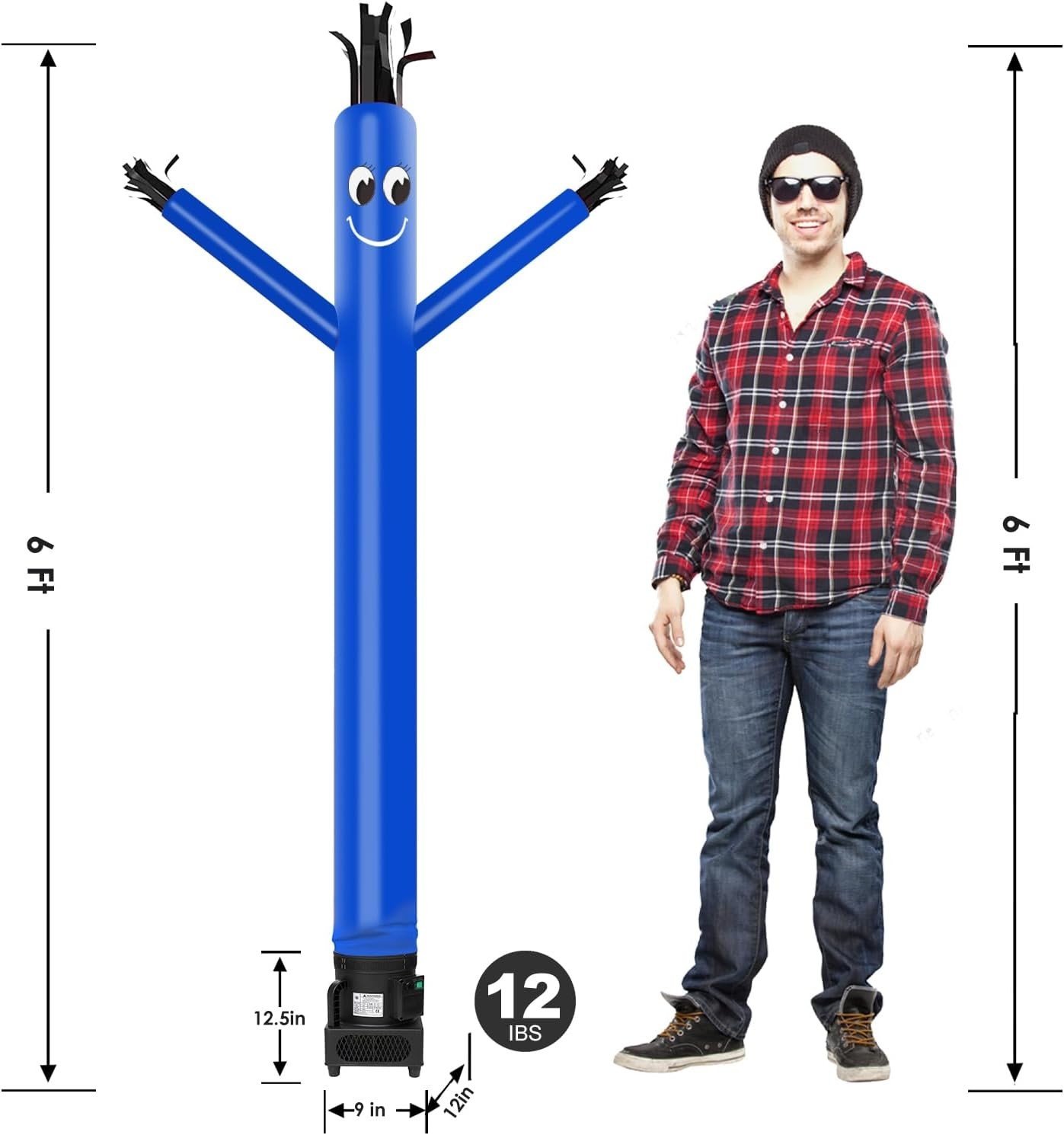 6FT Sky Dancer Inflatable with 1/3HP Blower Blue Groot Party Set