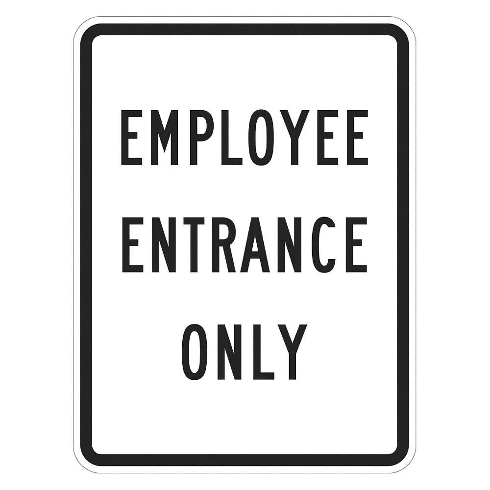 LYLE T1-1884-EG_12x18 Rflctv Employee&Visitor Sign,18x12in,Alu 448Y10