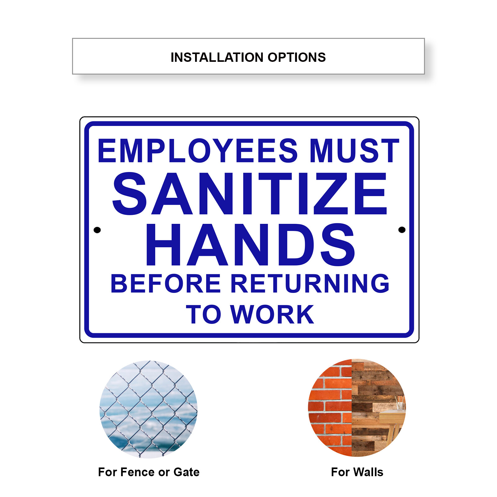 Employees Must Use Sanitizer Before Returning To Work Aluminum Metal Sign