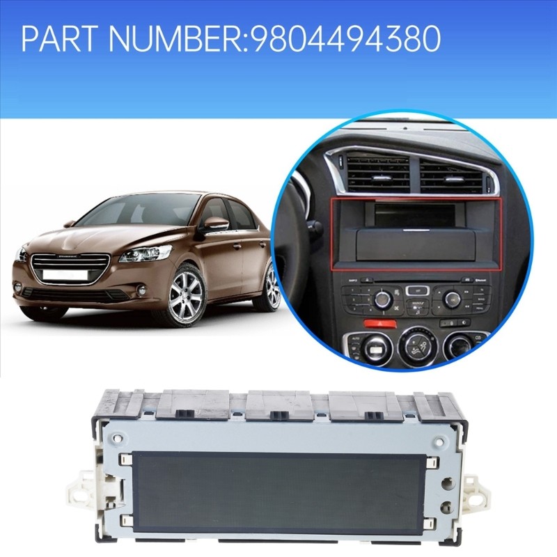 Red Screen USB Powered Double Zone Car Display for 301 307 407 408 9804494380