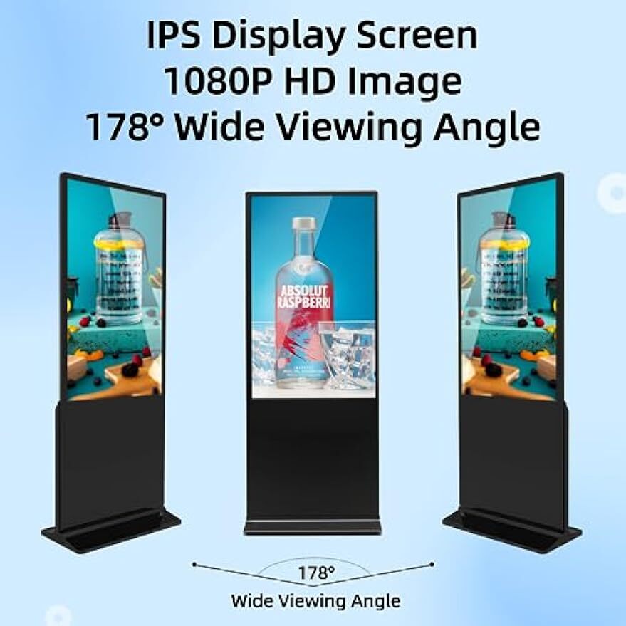 Indoor Floor Standing Digital Signage 1080P LCD Screen Advertising Display Kiosk