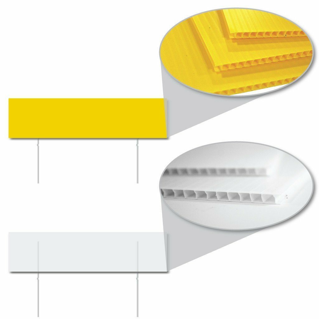 6&Prime;x24&Prime; 4mm Corrugated Plastic Blank Yard Sign – Set of 12