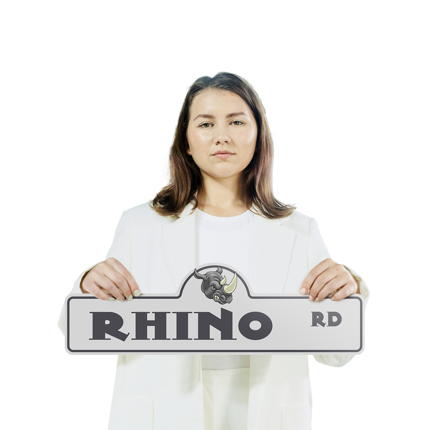 Rhino Plastic Street Sign Crossing Xing Gift Novelty Funny