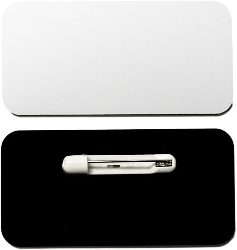 All Quality Name Tag/Badge Blanks – 25 Pack – 1.5&Prime; X 3&Prime;, Round Corners, Pin