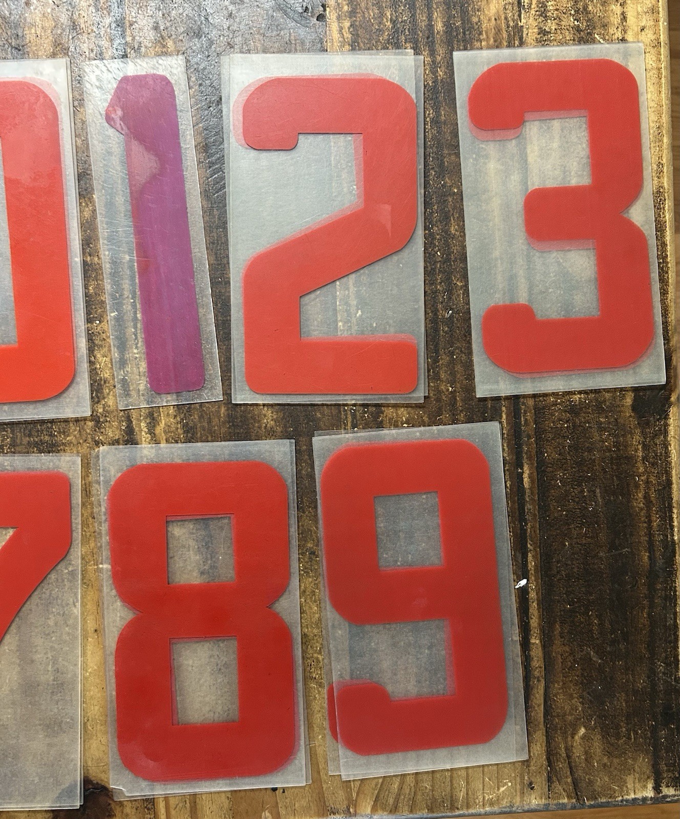 Lot of 25 Vintage Marquee Billboard Sign 9&Prime; Panels w/ 8&Prime; Red Numbers & Symbols