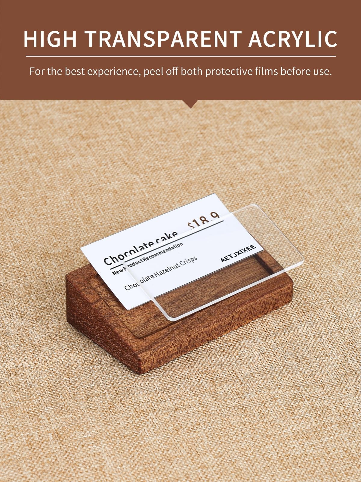 6 Pack Mini Wood Price Tag Label Holder Tabletop Stand or Recline Small Sign …