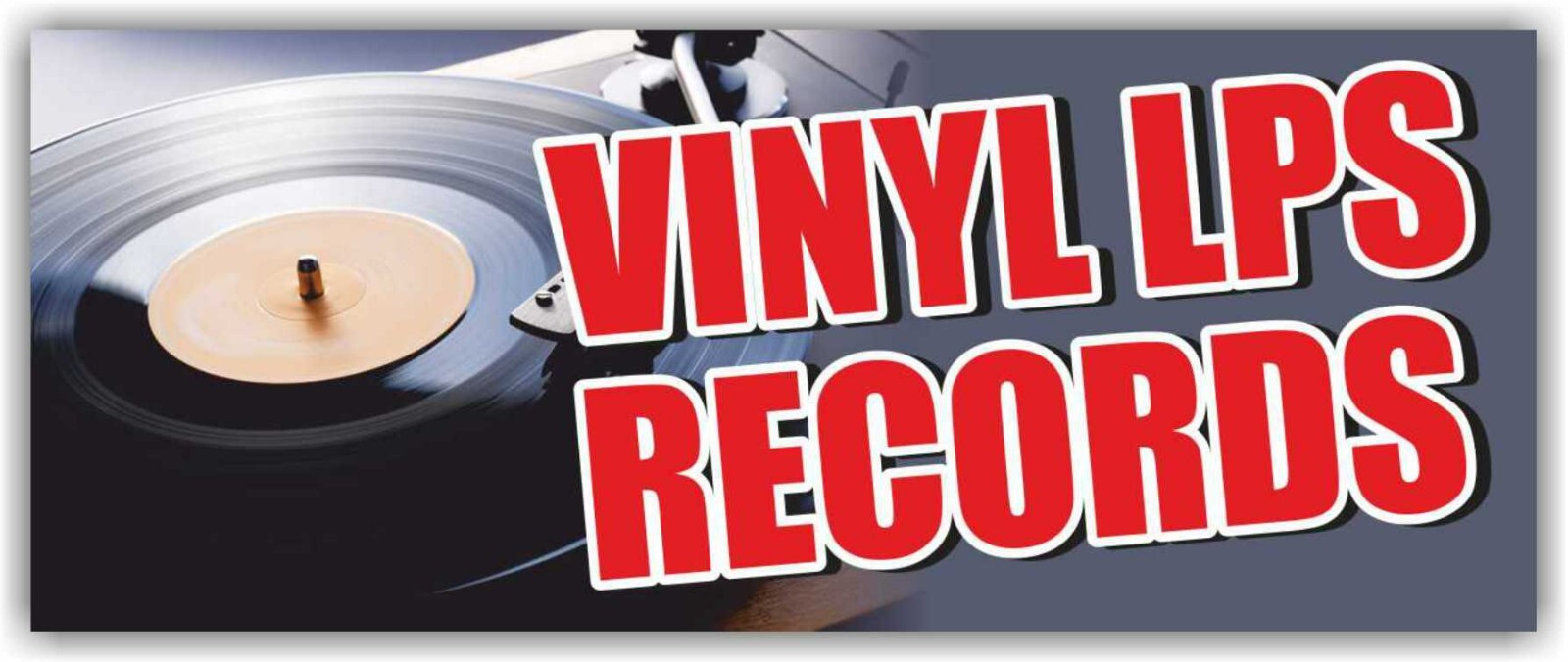 VINYL LPS Records Advertising Banner Vinyl Mesh Sign COLLECTIBLE ANTIQUE SHOP