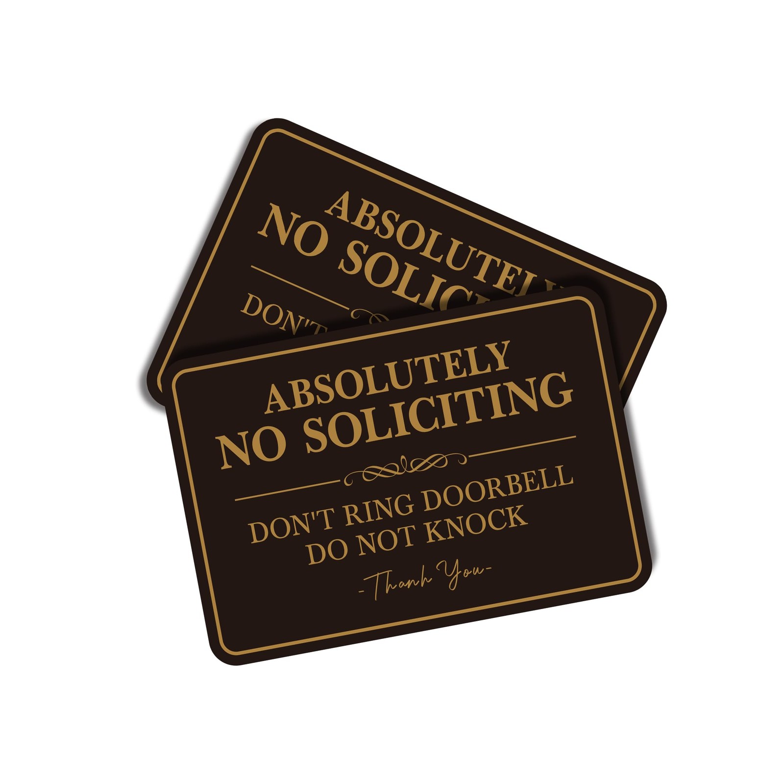 2PCS No Soliciting Sign for Front Door，SelfAdhesive Elegant Do Not Knock or R…