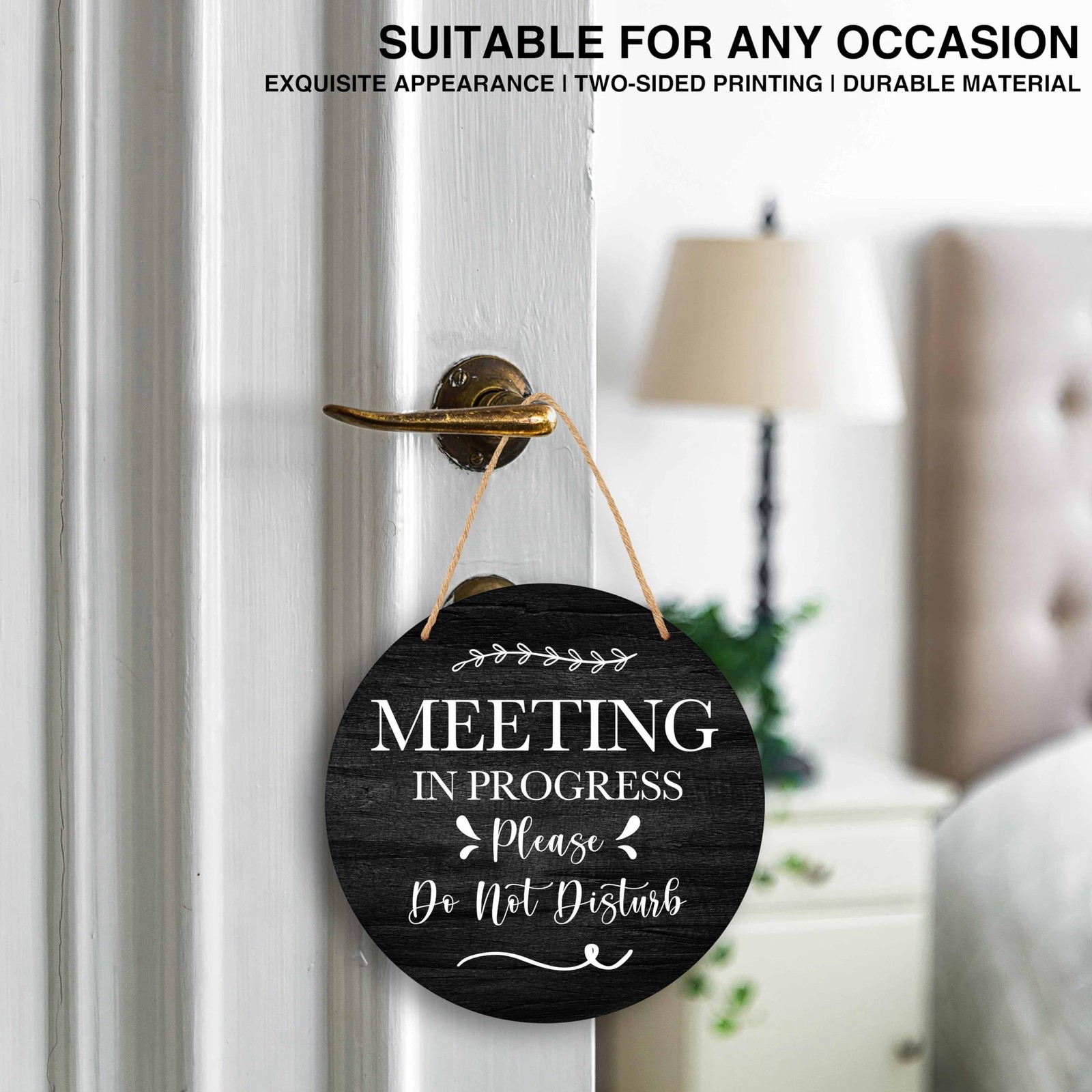 Do Not Disturb Door Hanger Sign, Funny Office Decor Meeting in Progress, Doub…