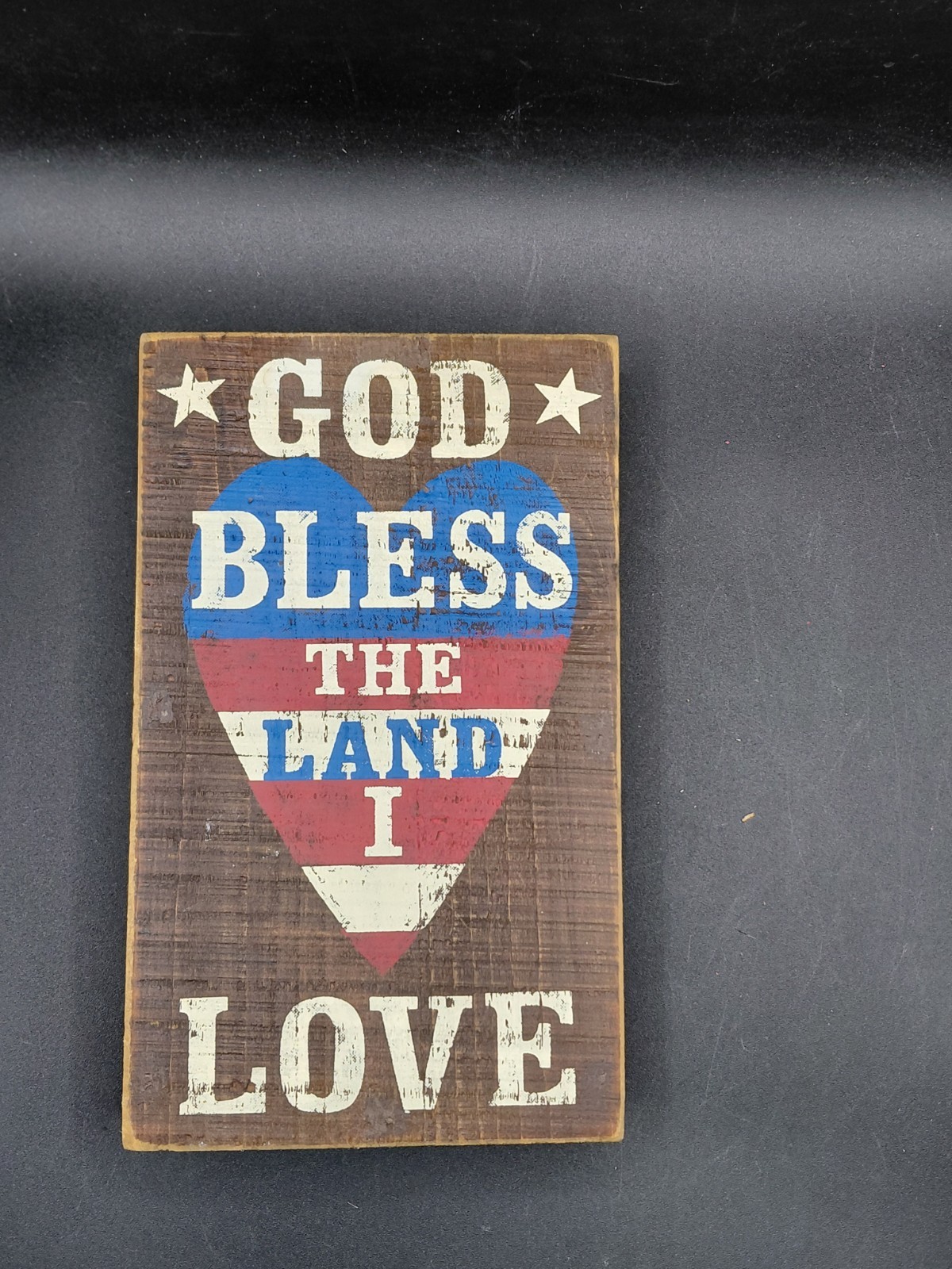 God Bless America Land That I Love 5x9x1.5 Wall Sign Silvestri Wooden