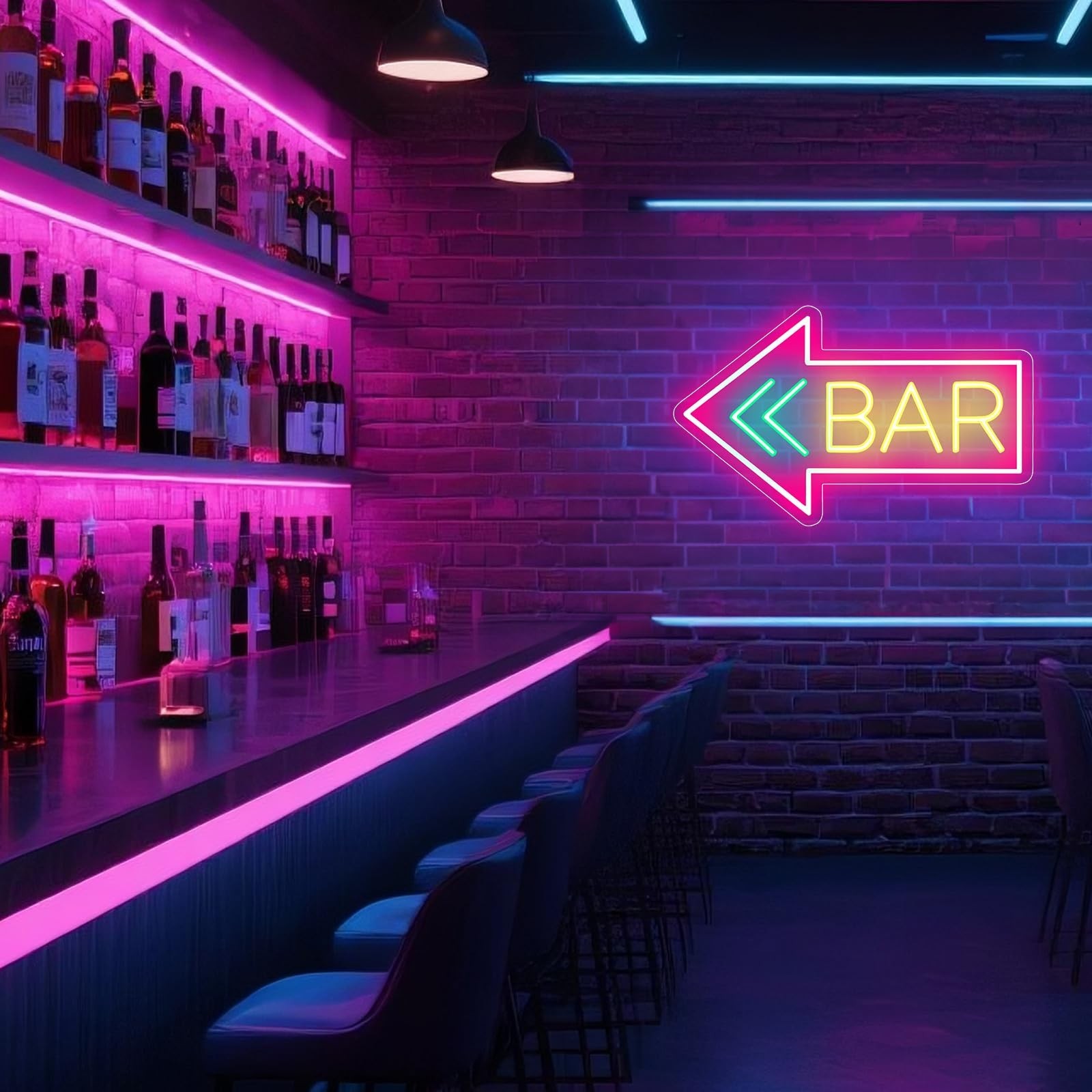 Led Neon Bar Signs for Home Wall Decor, Bar Light up Sign Decorations for Hom…
