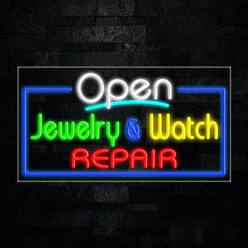 Jewelry & Watch Repair LED Neon Sign 33&Prime;L x 18&Prime;H #35772