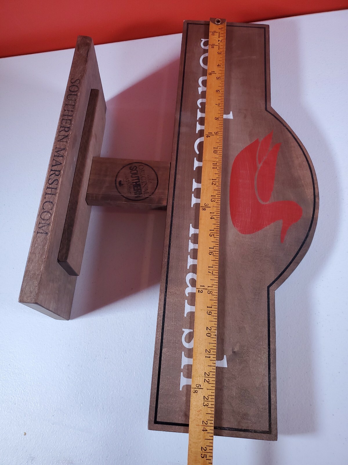 SOUTHERN MARSH Wooden Store Display Sign Red Duck, Clothing Used Fixture [CB22]