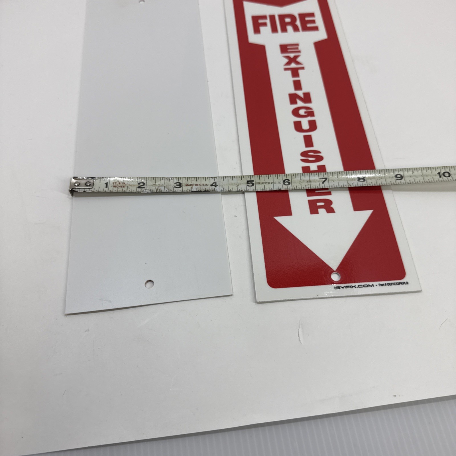 Fire Extinguisher Signs 2 Plastic Red Wall Mount 12&Prime; Business Compliance Signage