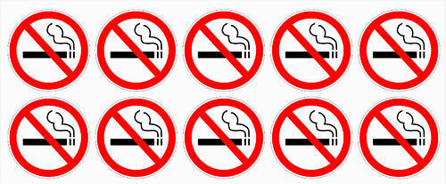 20 – NO SMOKING stickers | white | 1.5&Prime; dia. | outdoor durable business signs